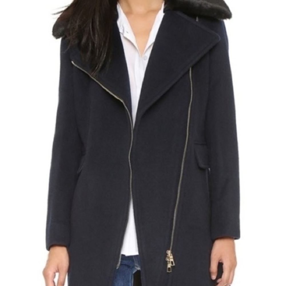 Club Monaco Josette wool coat w/ fur collar